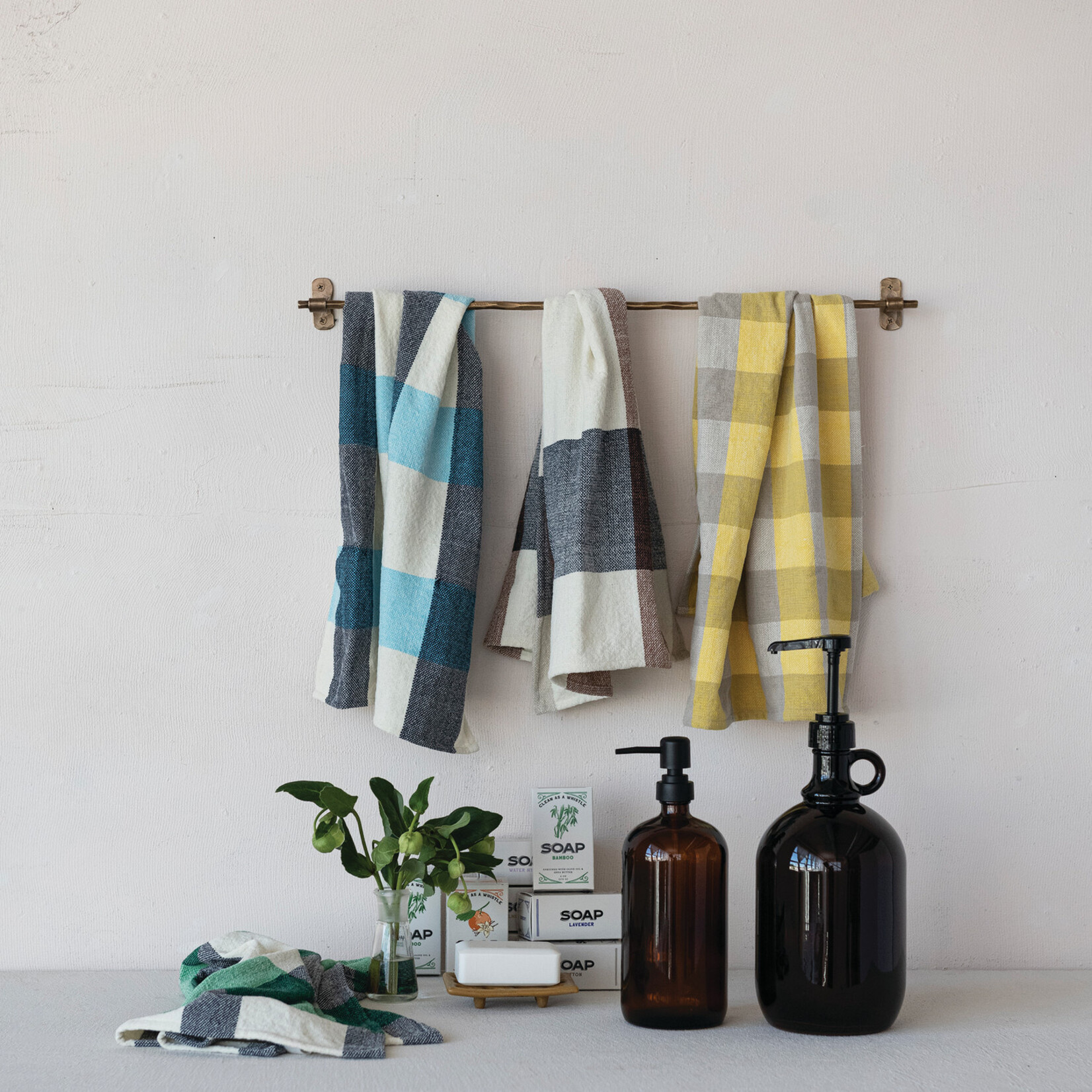 Creative Co-Op Large Glass Dispenser with Pump & Handle- Brown & Black