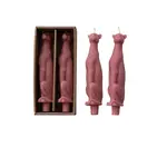 Creative Co-Op Unscented Leopard Shaped Taper Candle SET OF 2