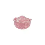 Creative Co-Op Hand Painted Pink Stoneware Cabbage Shaped Baker