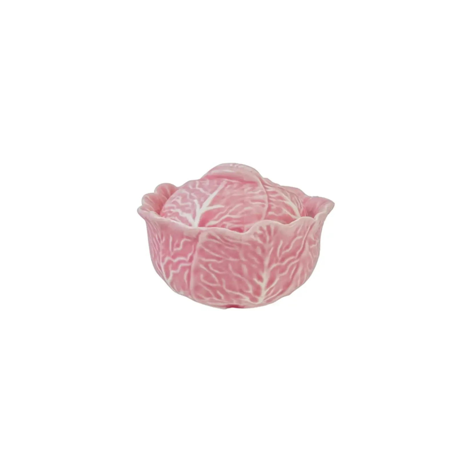 Creative Co-Op Hand Painted Pink Stoneware Cabbage Shaped Baker