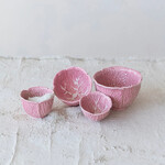 Creative Co-Op SET OF 4 Pink Stoneware Cabbage Prep Bowls