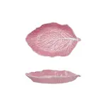 Creative Co-Op Hand Painted Pink Stoneware Cabbage Shaped Platter