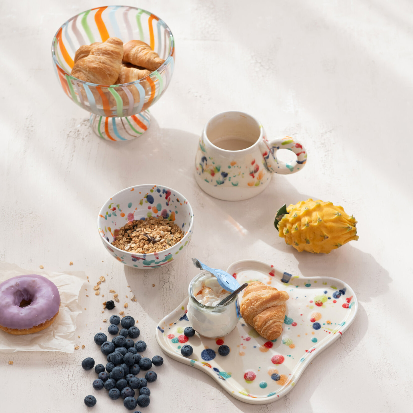 Stoneware Plate Rolled Speckles