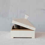 Creative Co-Op Resin Box w/ Pyramid Shaped Lid- Ivory