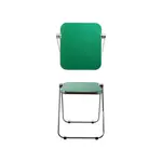 Metal & Plastic Folding Tray Table- Silver & Green