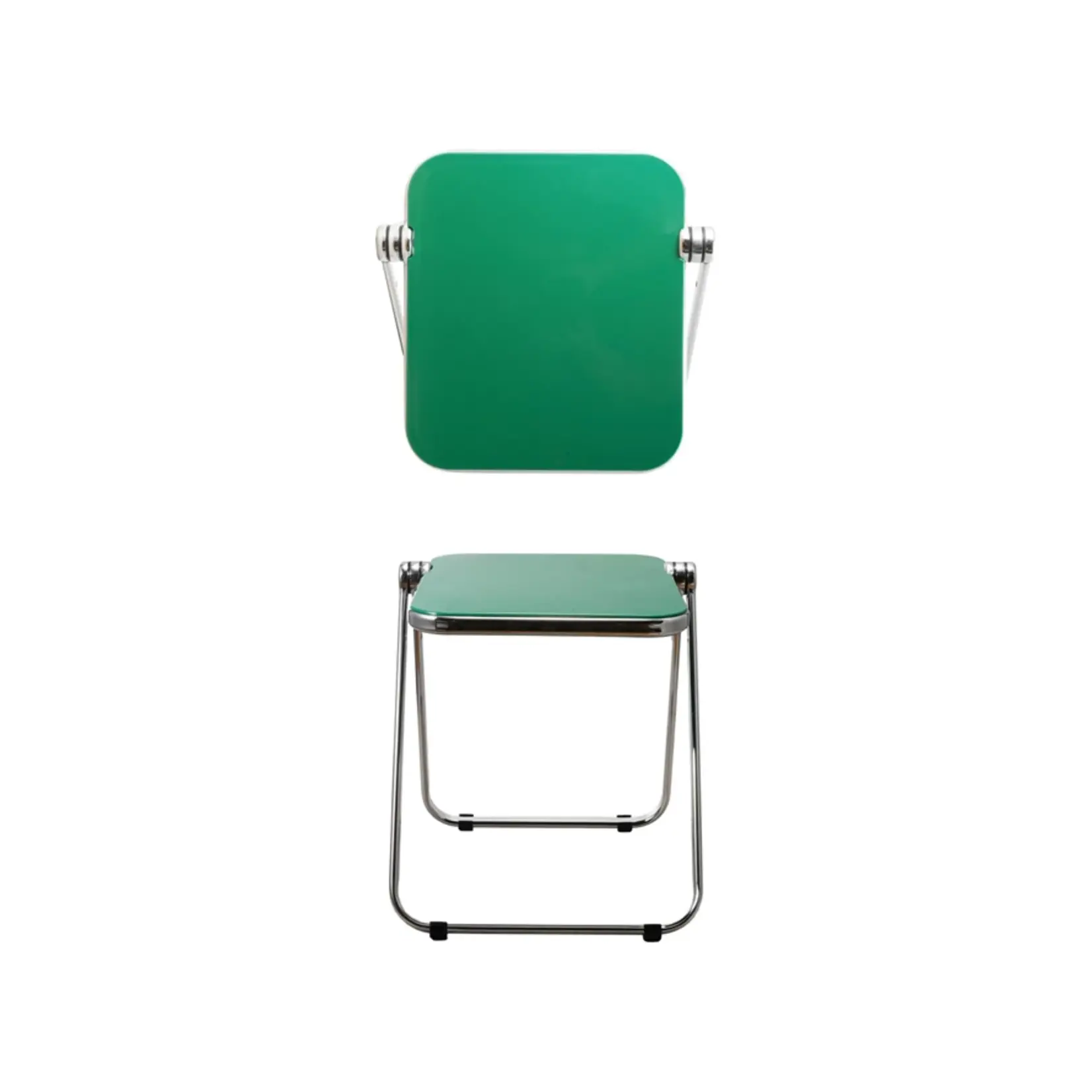Metal & Plastic Folding Tray Table- Silver & Green