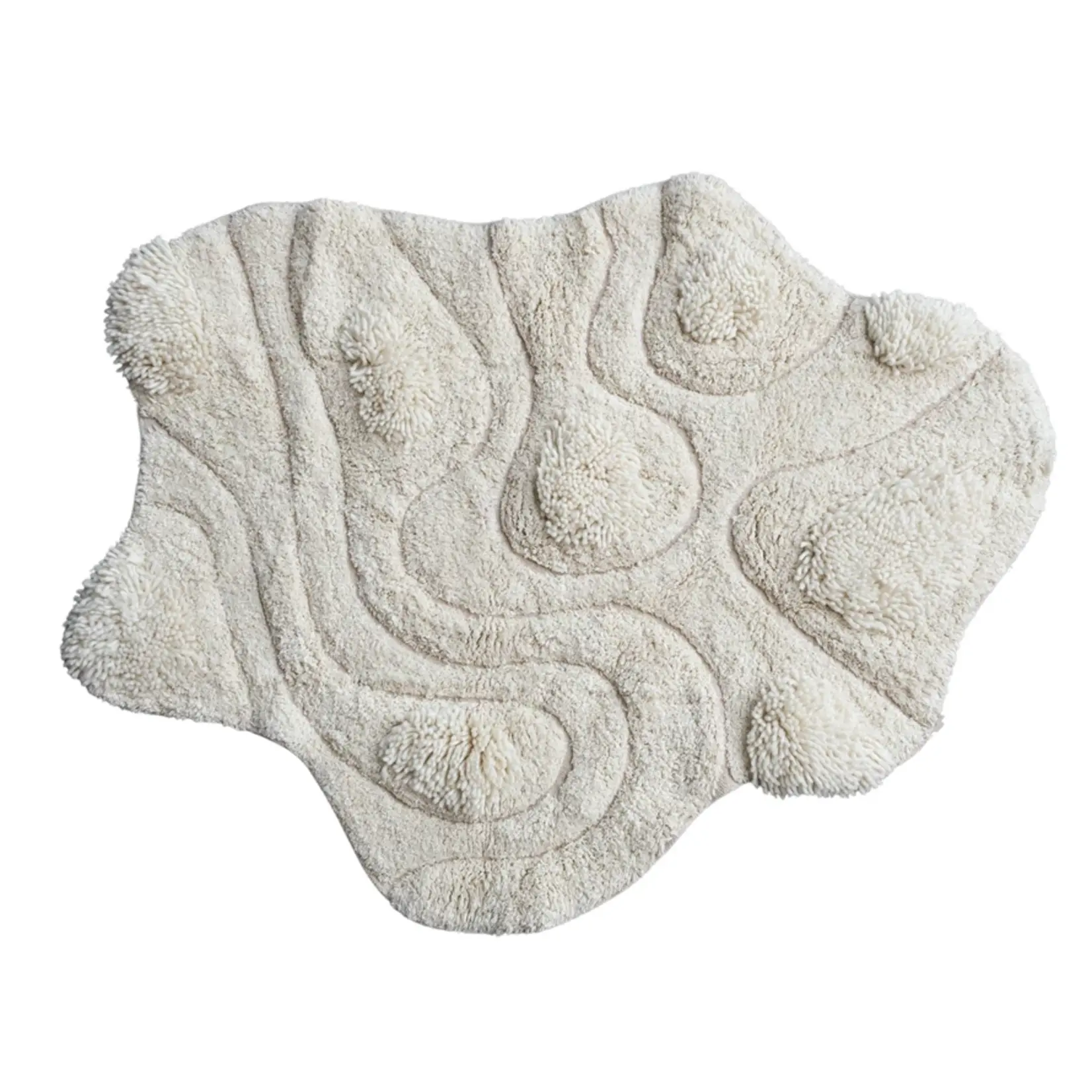 Cotton & Wool Tufted Rug- Abstract Natural