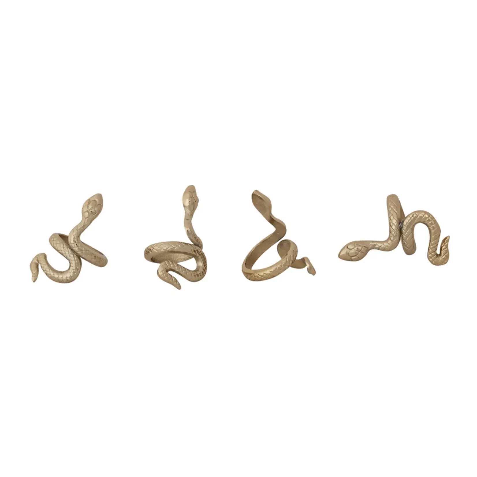 Creative Co-Op Cast Aluminum Snakes Napkin Rings SET OF 4