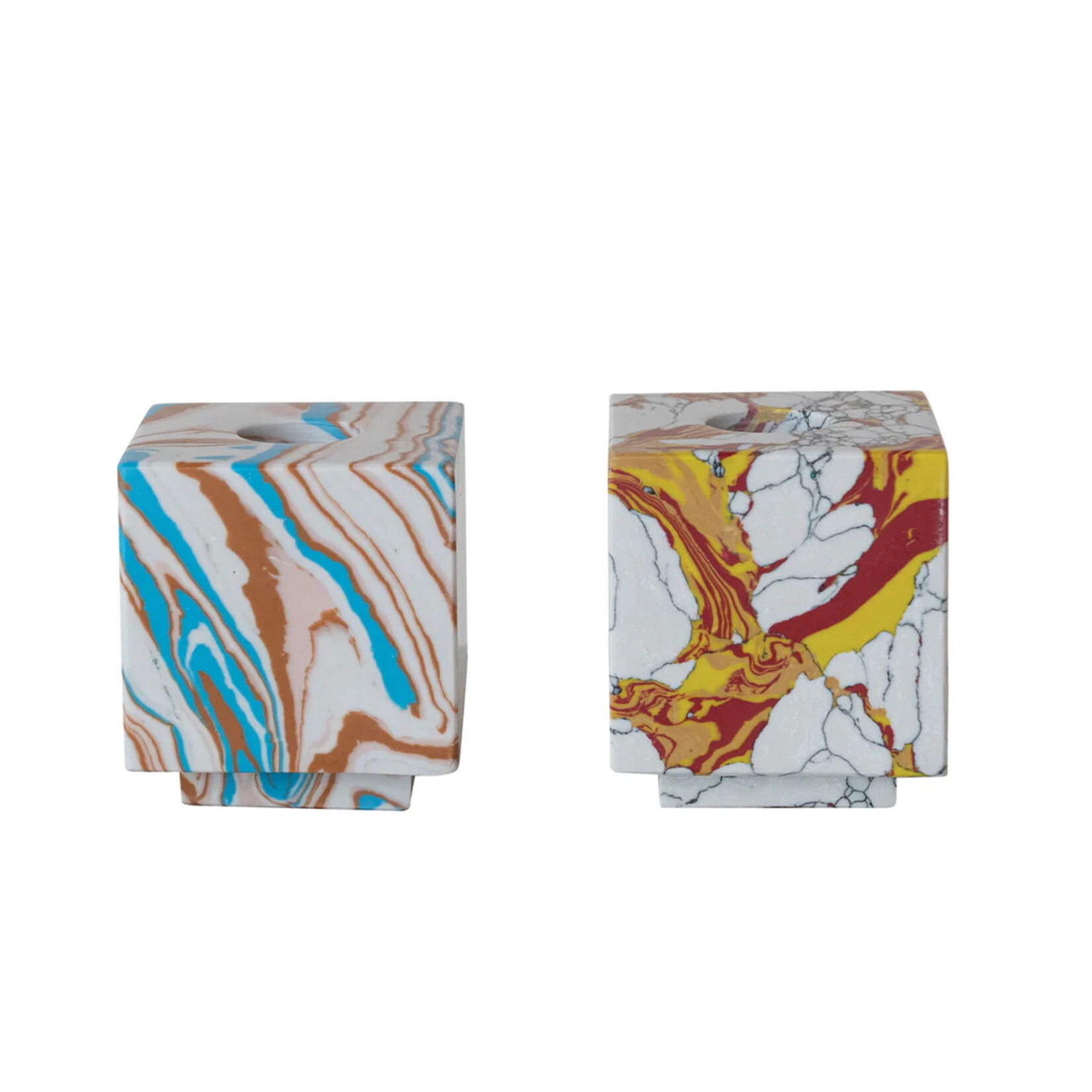 Recycled Stone & Resin Taper Holder