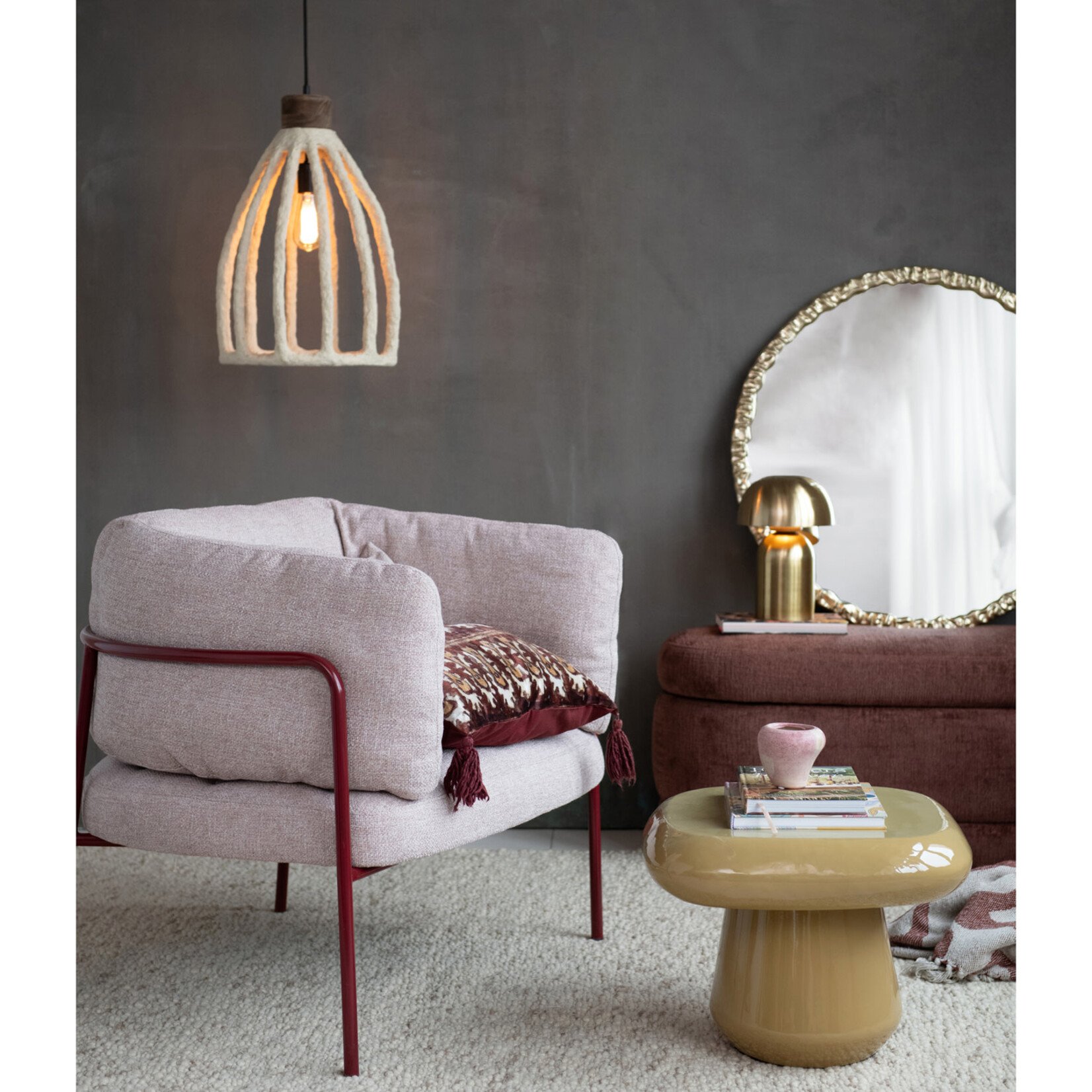 Mustard Enameled Metal Table