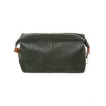 Brouk and Co Alfa Leather Dopkit- Dark Green