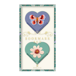 Embroidered Hearts Corner Book Marks SET OF 2