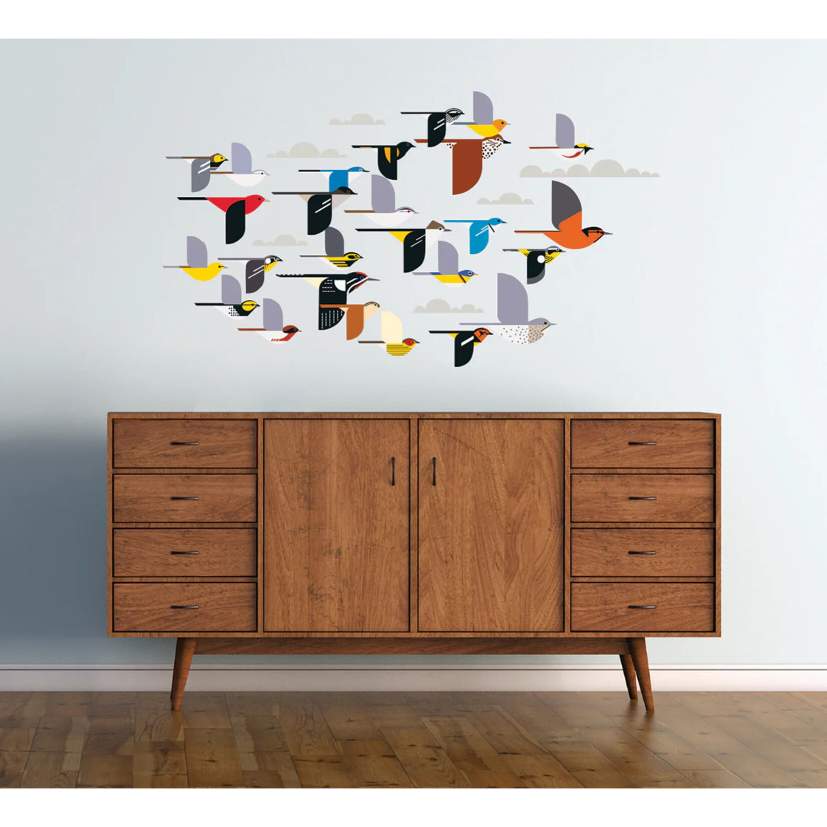 Pomegranate Charley Harper: A Flock of Birds Wall Decor
