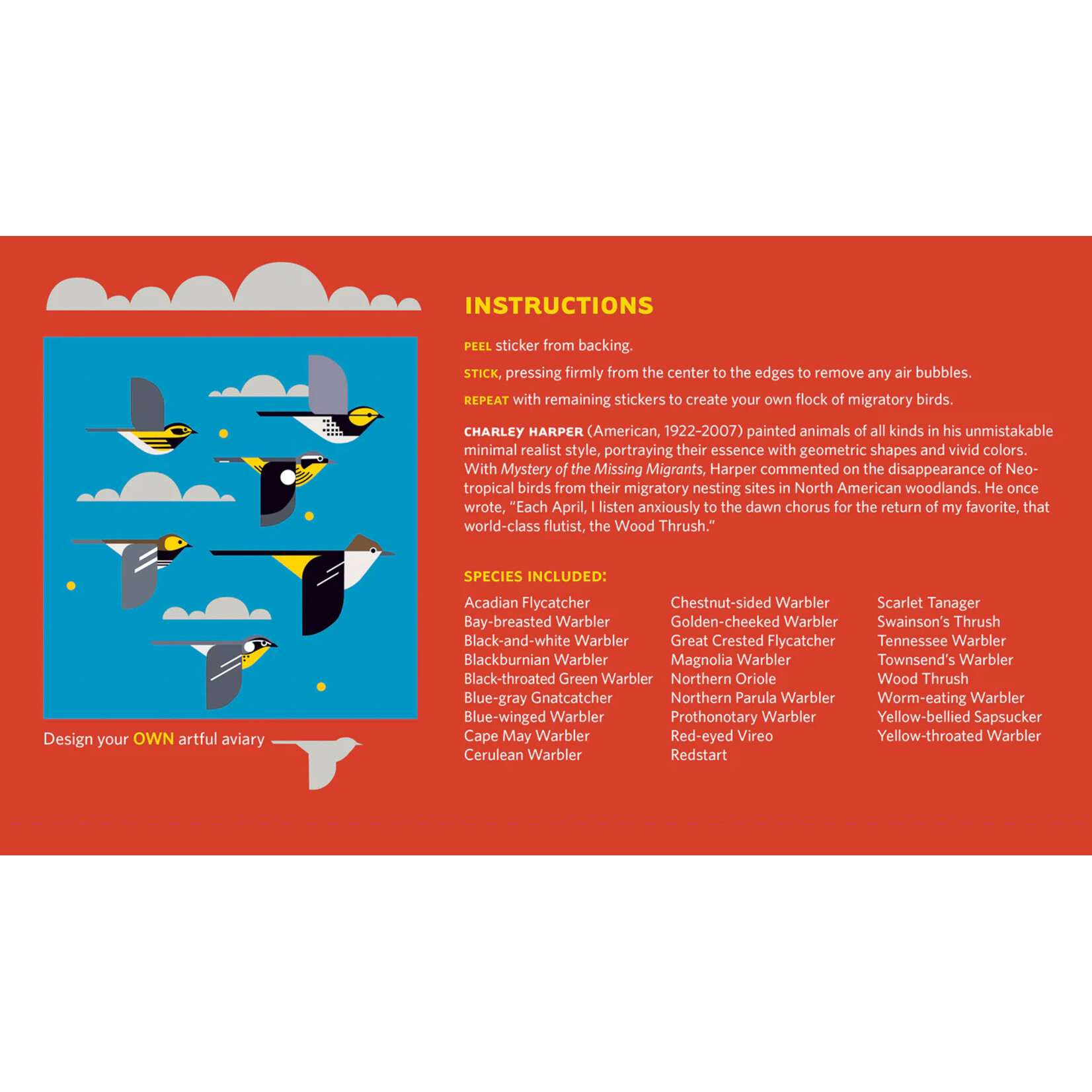 Pomegranate Charley Harper: A Flock of Birds Wall Decor