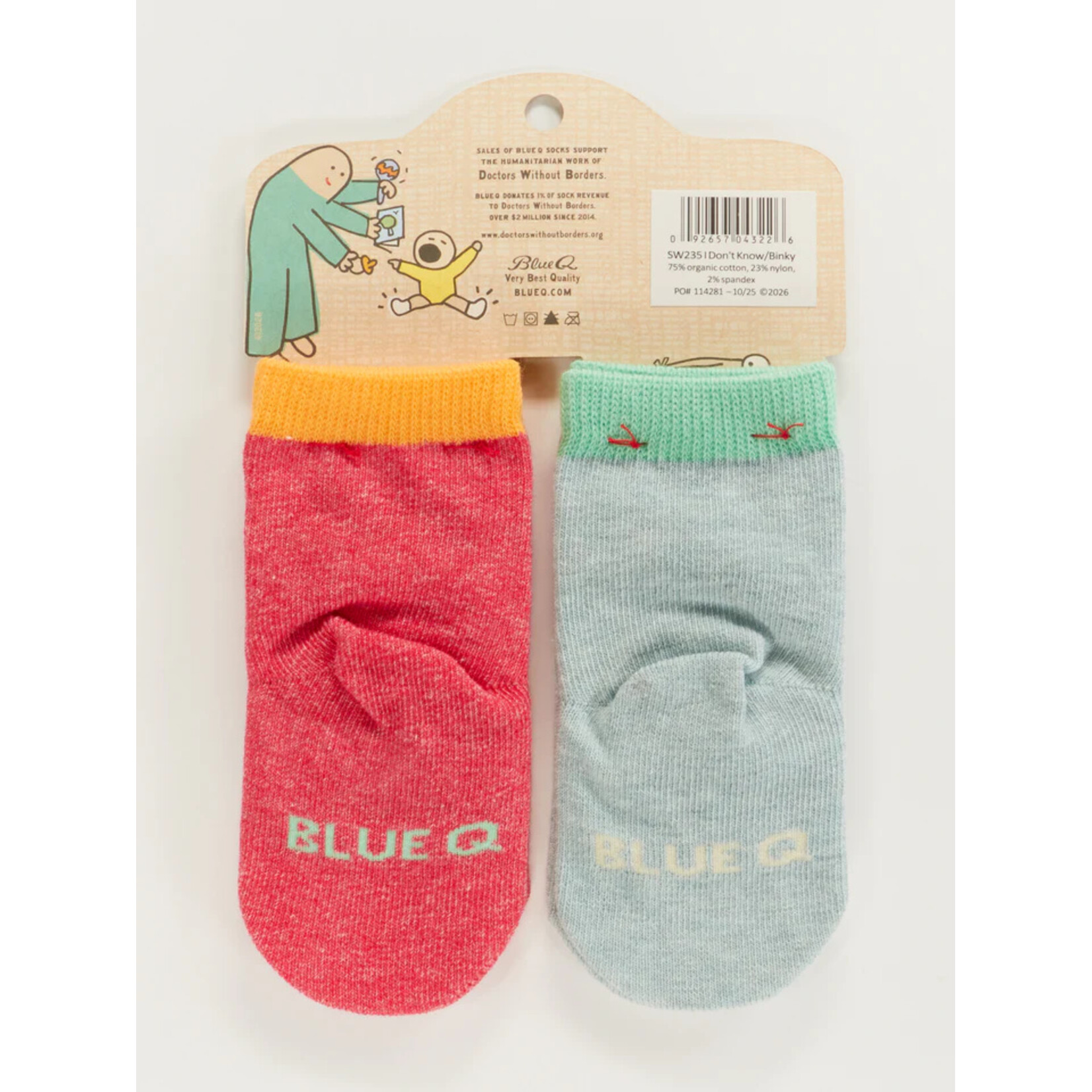 Blue Q I Don't Know/ Binky Baby Socks