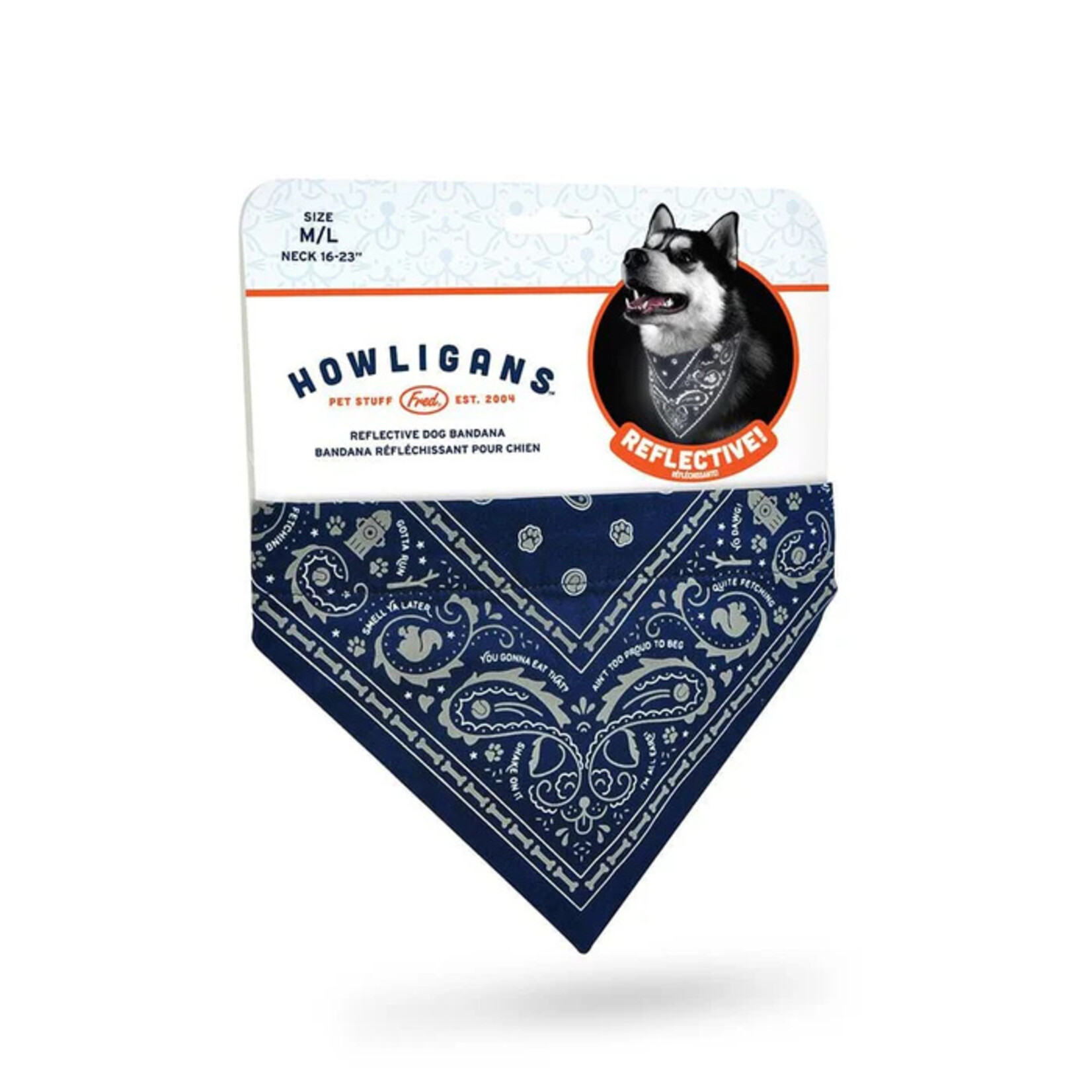 Howligans Reflective Dog Bandana Med/Large