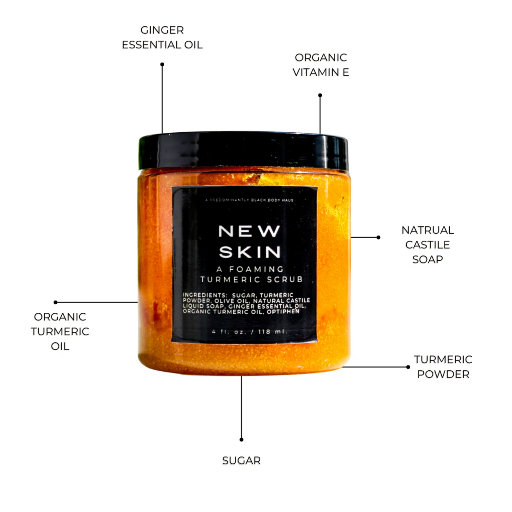 Predominantly Black Candle Haus New Skin Foaming Tumeric Scrub