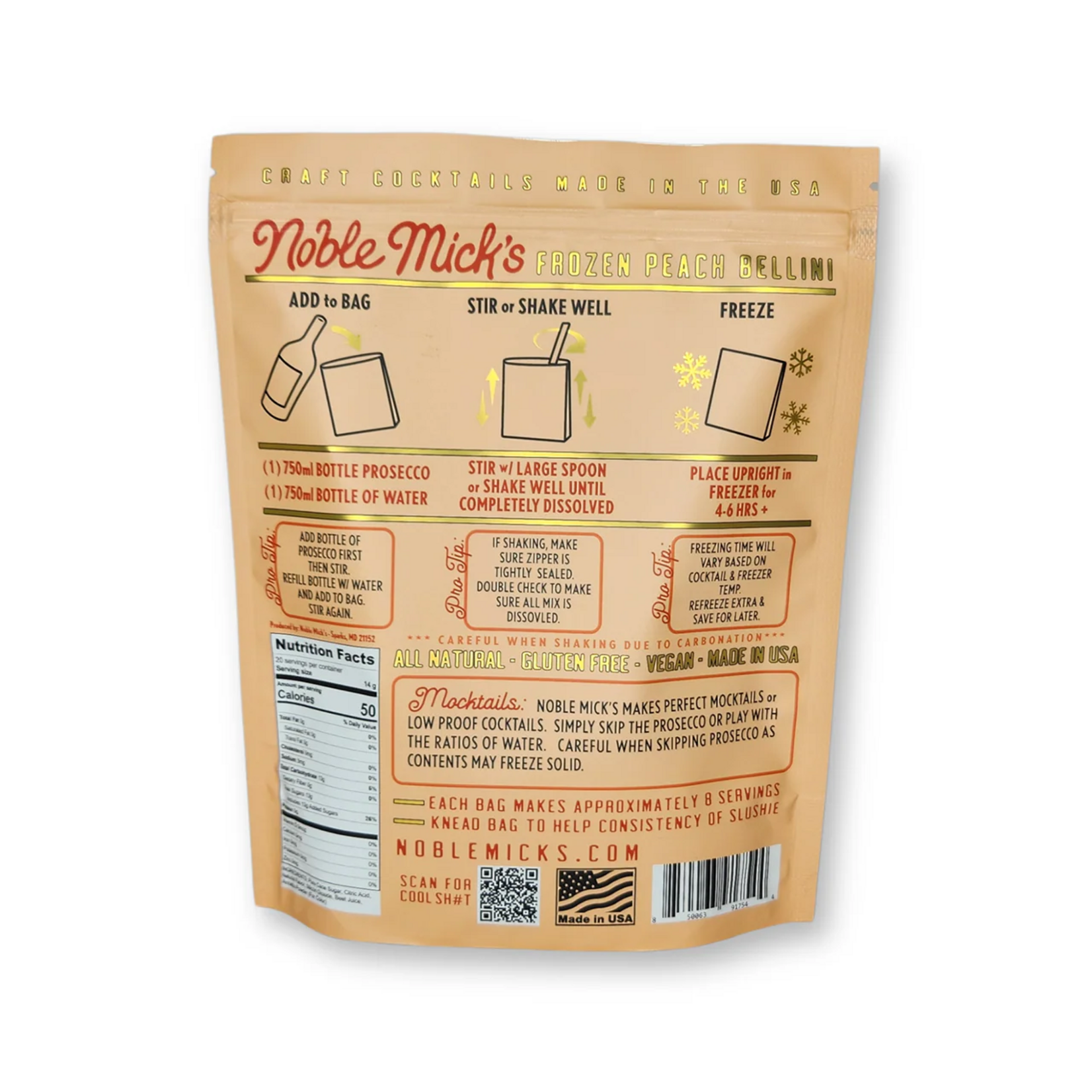 Noble Mick's Noble Mick's Peach Bellini Frozen Cocktail Kit
