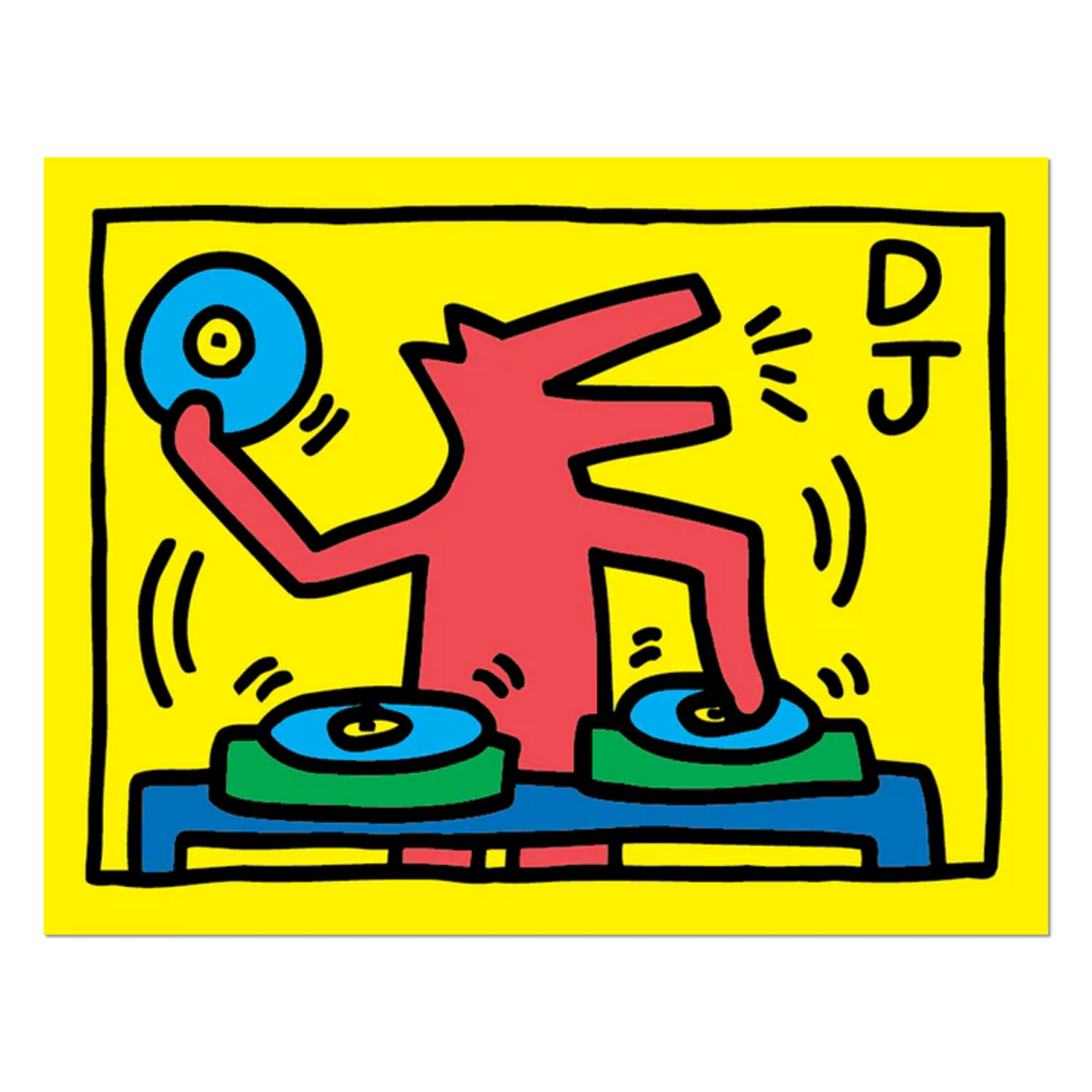 Apply Stickers Dj Dog (Keith Haring) Sticker
