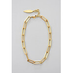 David Aubrey Jewelry 18k Matte Gold Paperclip Necklace
