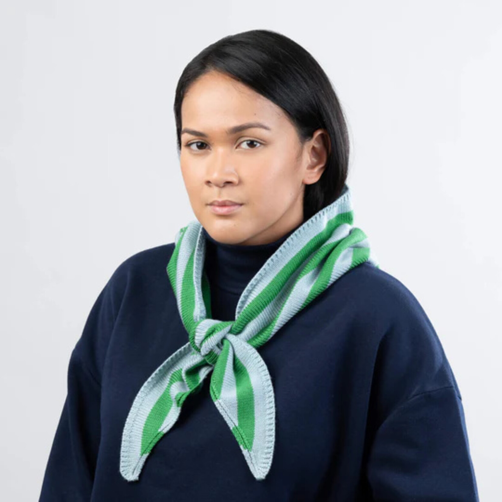 Verloop Simple Stripe Triangle Scarf- Kelly Stone Blue