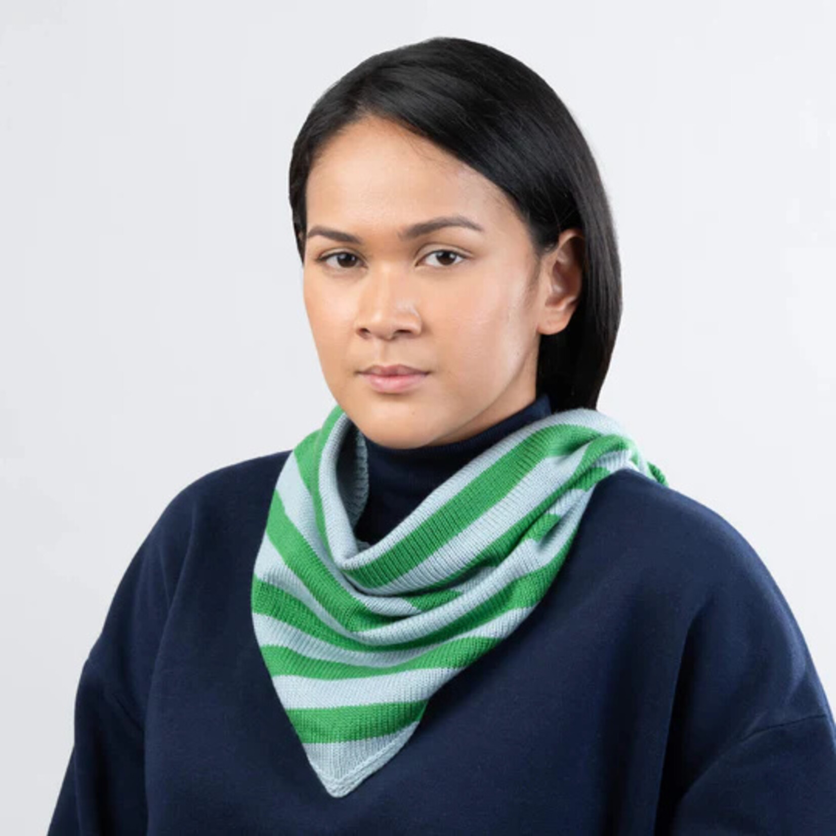 Verloop Simple Stripe Triangle Scarf- Kelly Stone Blue