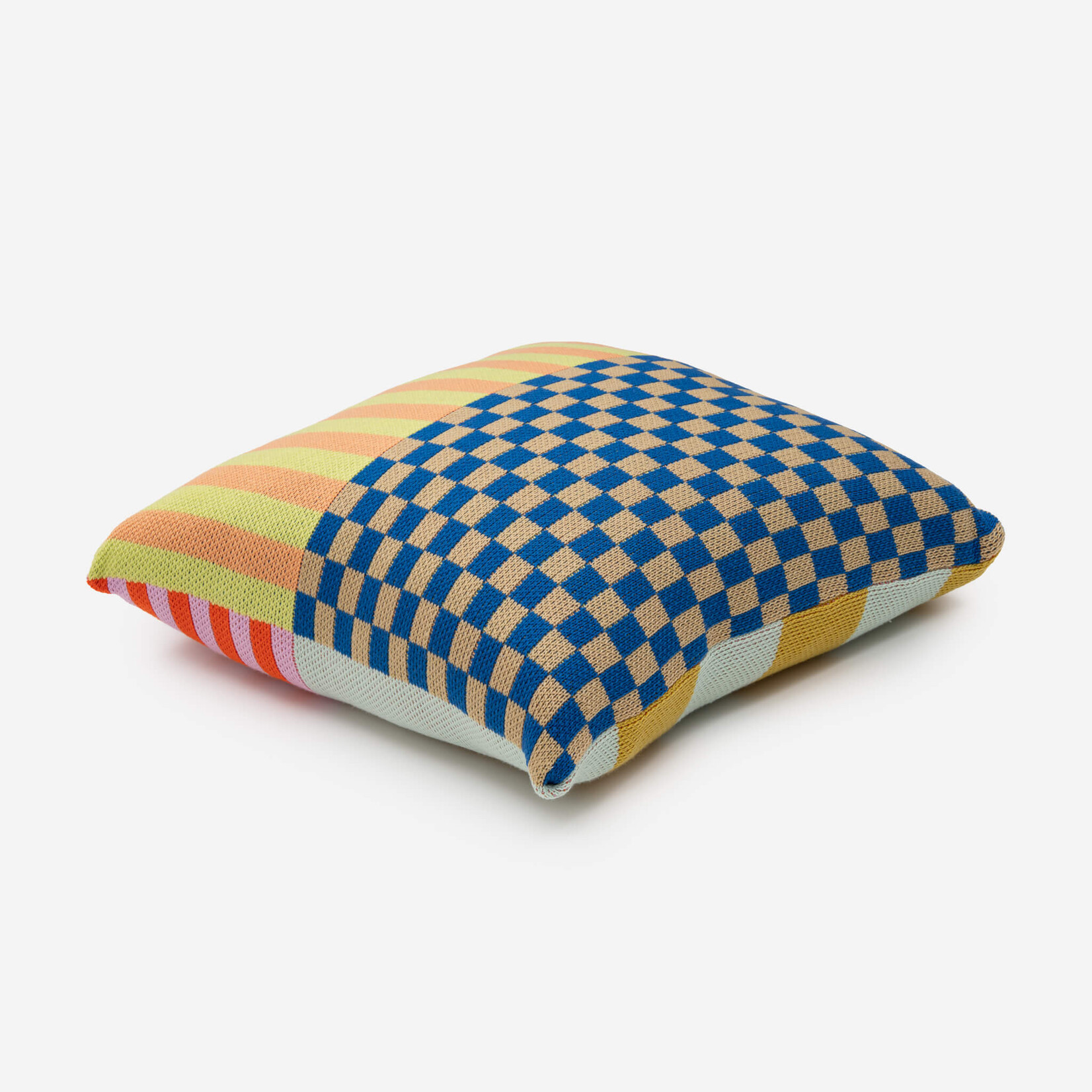 Verloop Pattern Patch Pillow Cover- Candy