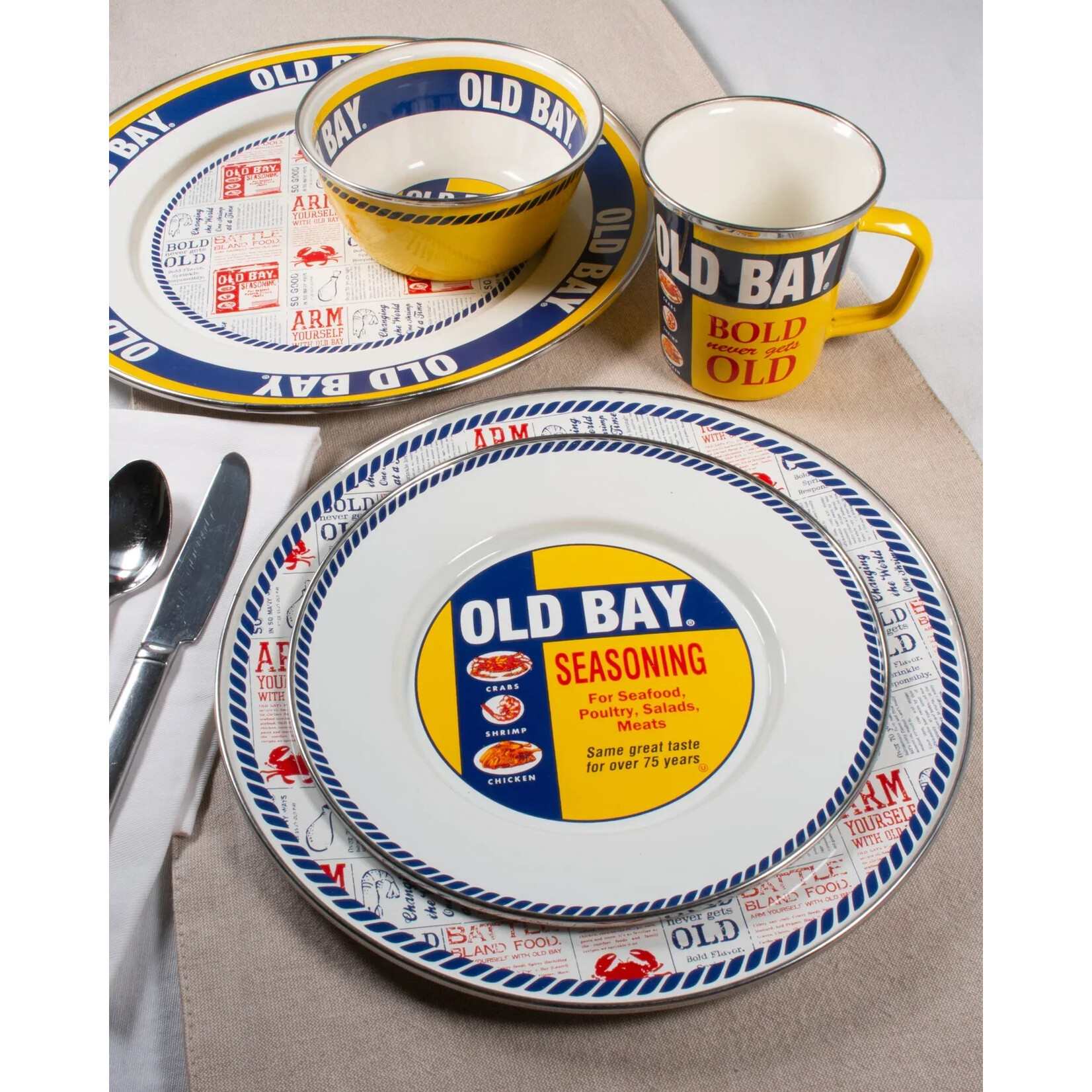 Crow Canyon Home Golden Rabbit Enamel Old Bay Salt & Pepper Shaker