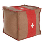 Blue Ocean Traders Swiss Army Pouf 18x18x18- Red/ Brown Unstuffed