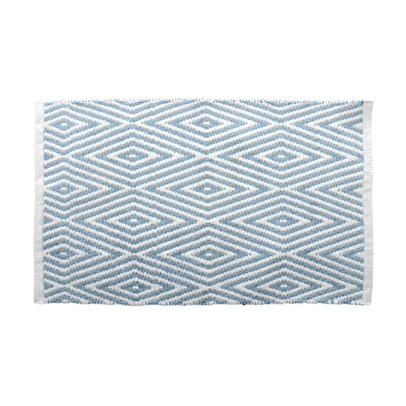 Moda at Home Oxford Bath Mat- Blue/ White