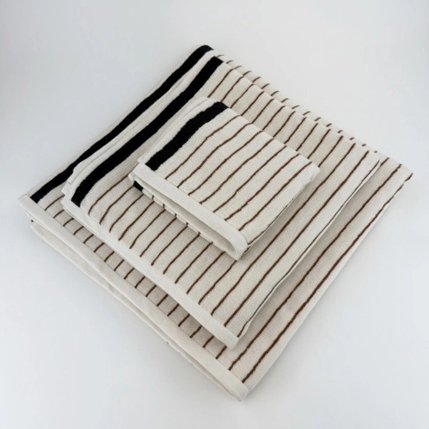 The Loomia Melika Turkish Cotton Terracotta Striped Towel- Hand Towel