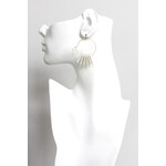 David Aubrey Jewelry Frosted Crystal Glass Geometric Hoop Earrings