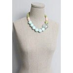 David Aubrey Jewelry Chunky Necklace with Chinese Reverse Painted Glass Bead
