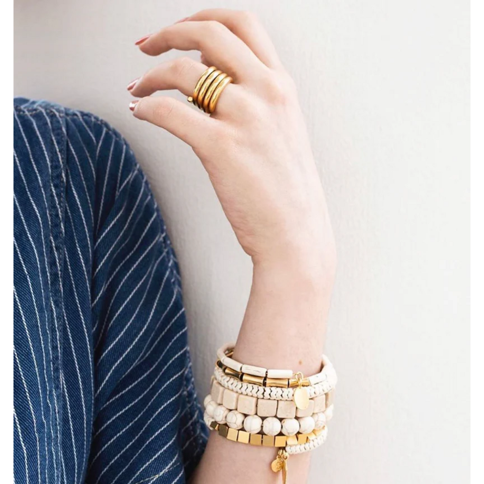 David Aubrey Jewelry Magnesite Brass Wrap Bracelet