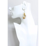 David Aubrey Jewelry Agate and Brass Earrings
