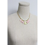 David Aubrey Jewelry Triple Strand Rhodochrositeand Jade with Snake Chain Necklace