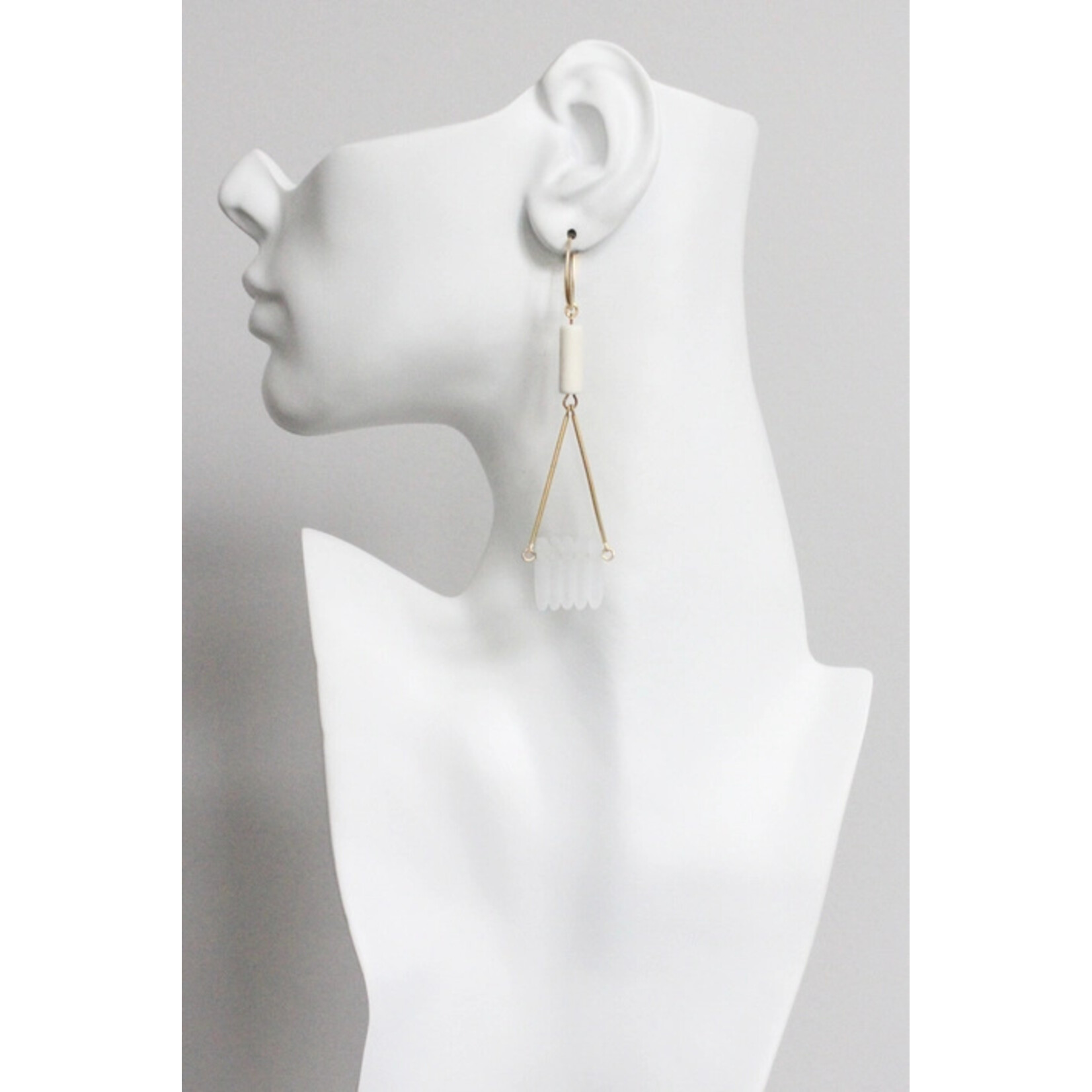 David Aubrey Jewelry Frosted Glass Fringe Geometric Earrings