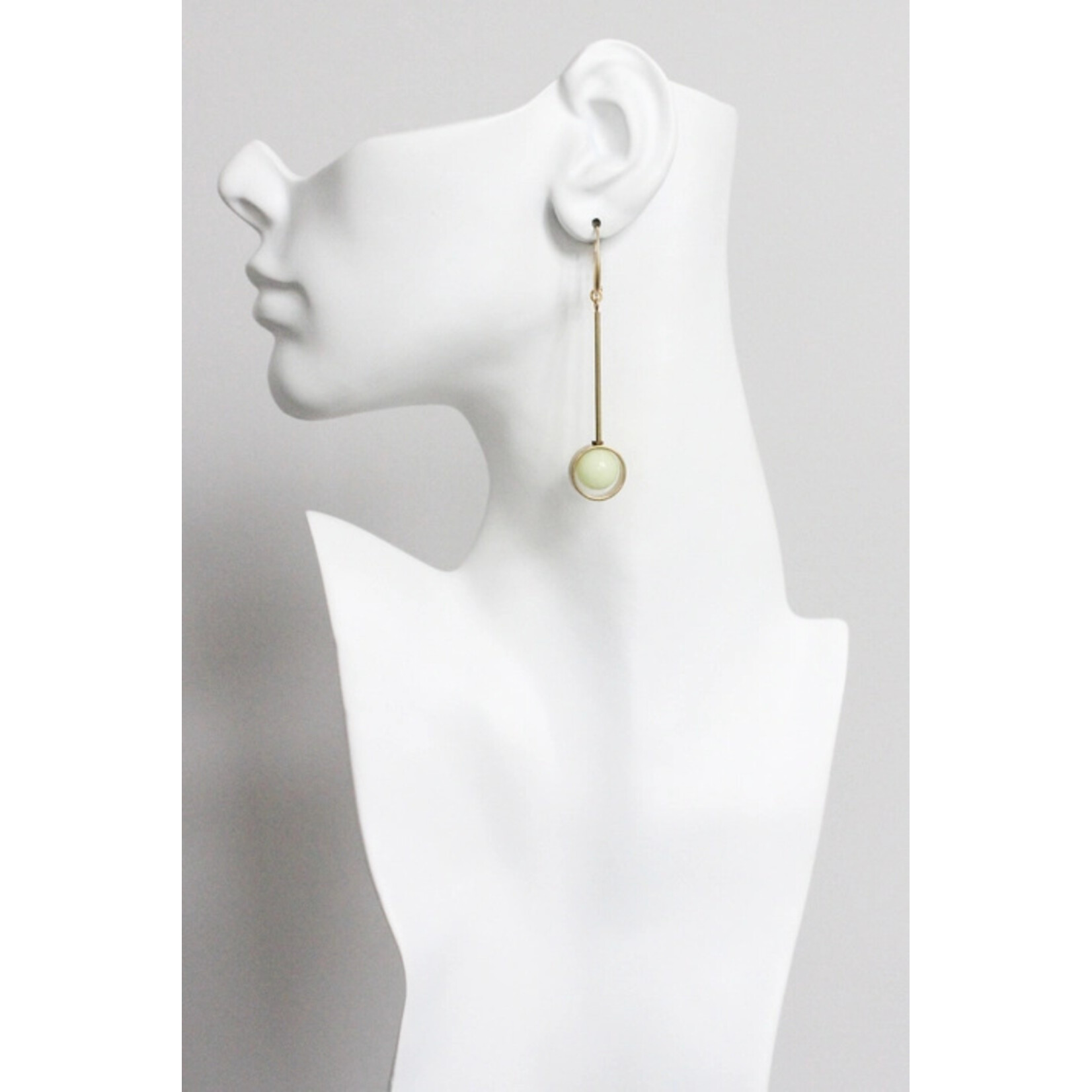 David Aubrey Jewelry Celadon Glass Bead Geometric Earrings