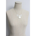 David Aubrey Jewelry White Glass Fringe Artdeco Necklace