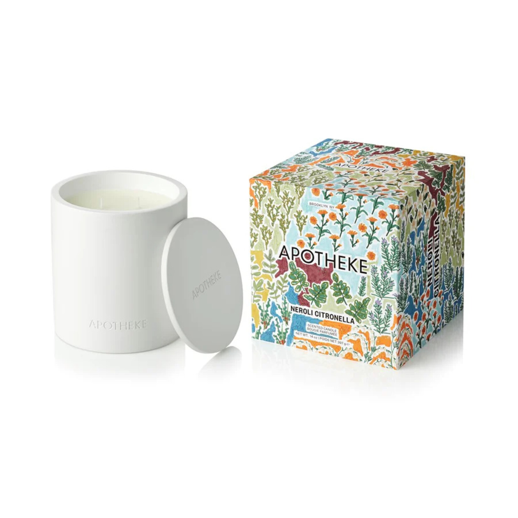 Apotheke Lemongrass and Neroli 2-Wick Concrete Candle