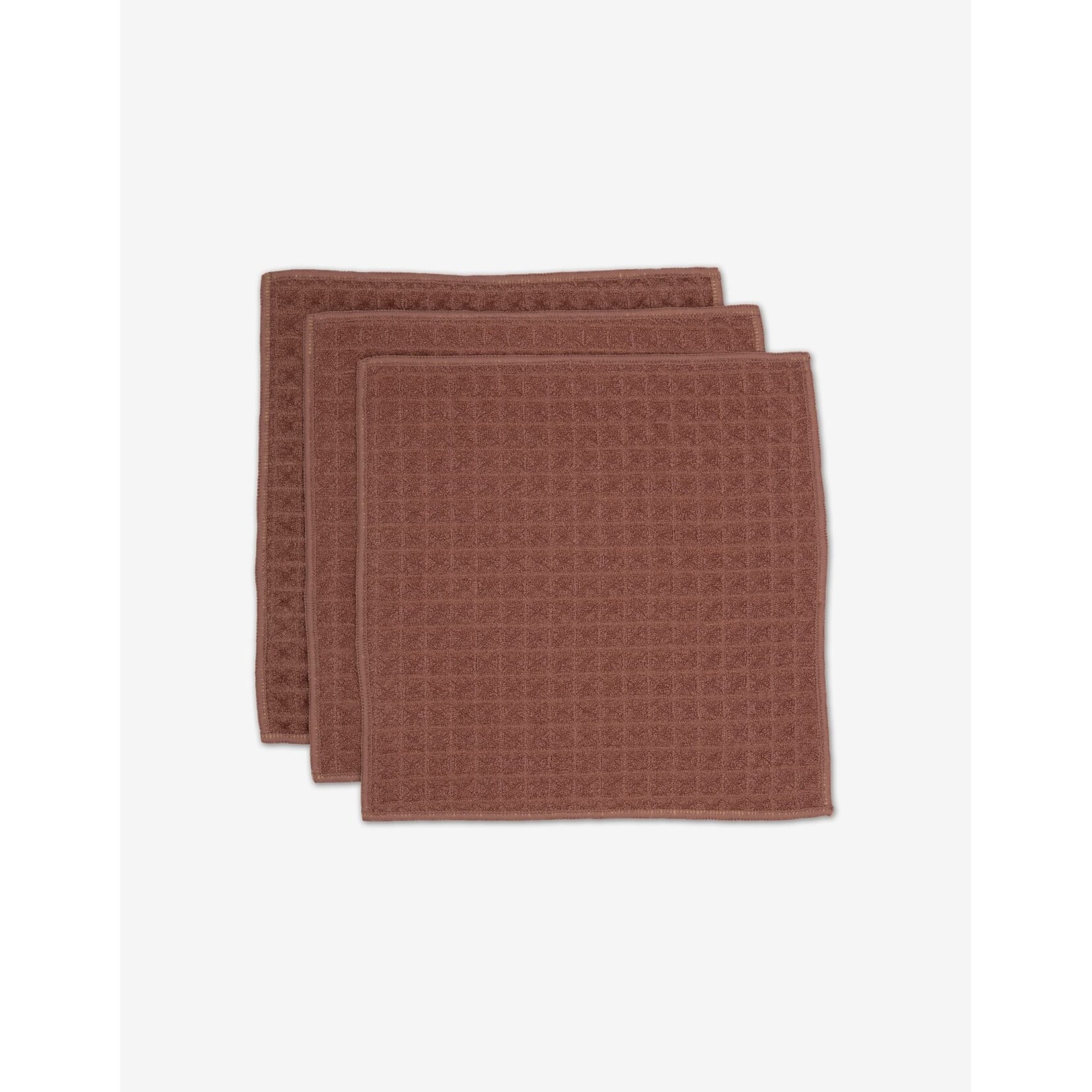 Geometry Waffle Washcloth SET OF 3- Dusty Rose