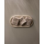 Geometry Waffle Washcloth SET OF 3- Taupe