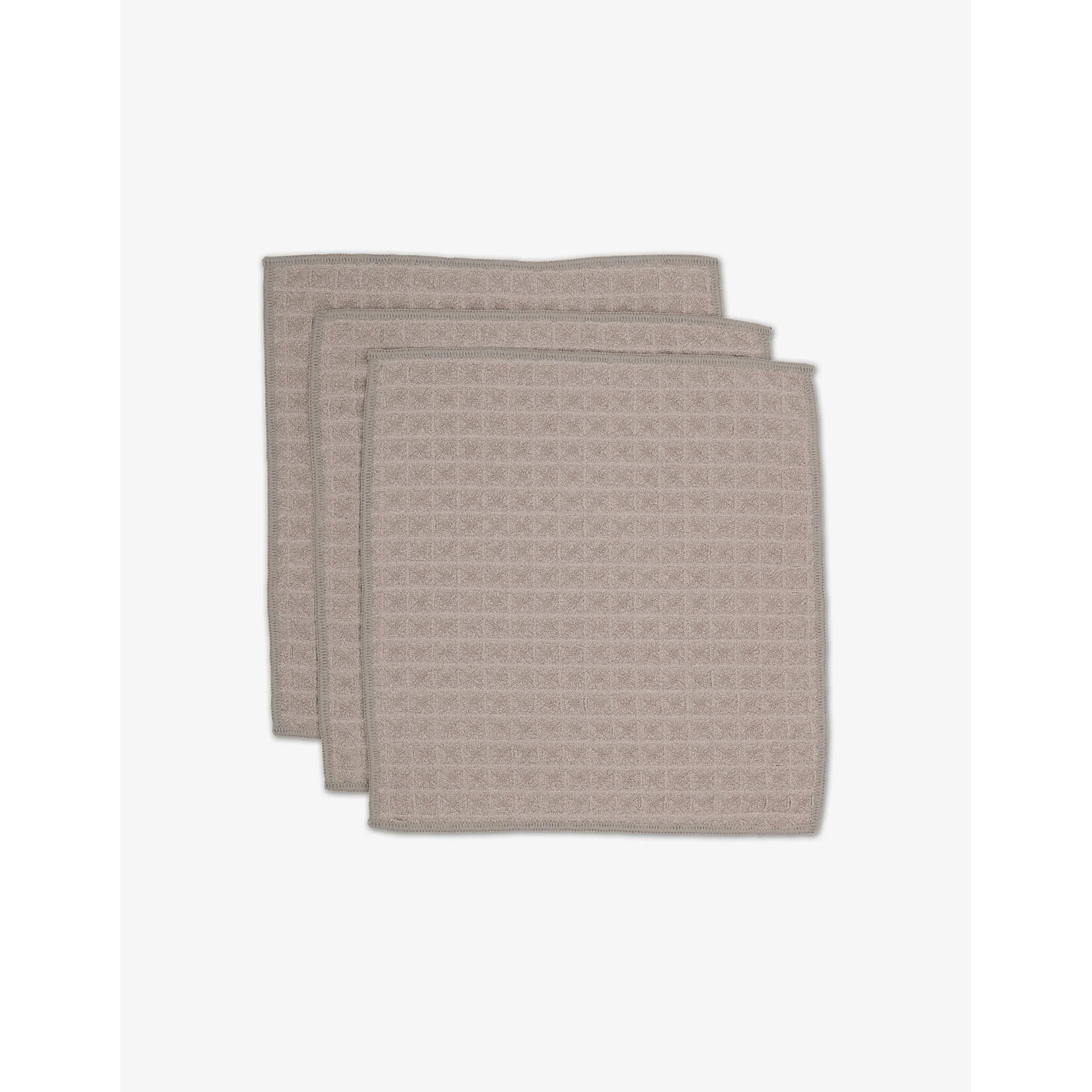 Geometry Waffle Washcloth SET OF 3- Taupe