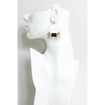 David Aubrey Jewelry Black and Brass Geometric Hoop Earrings