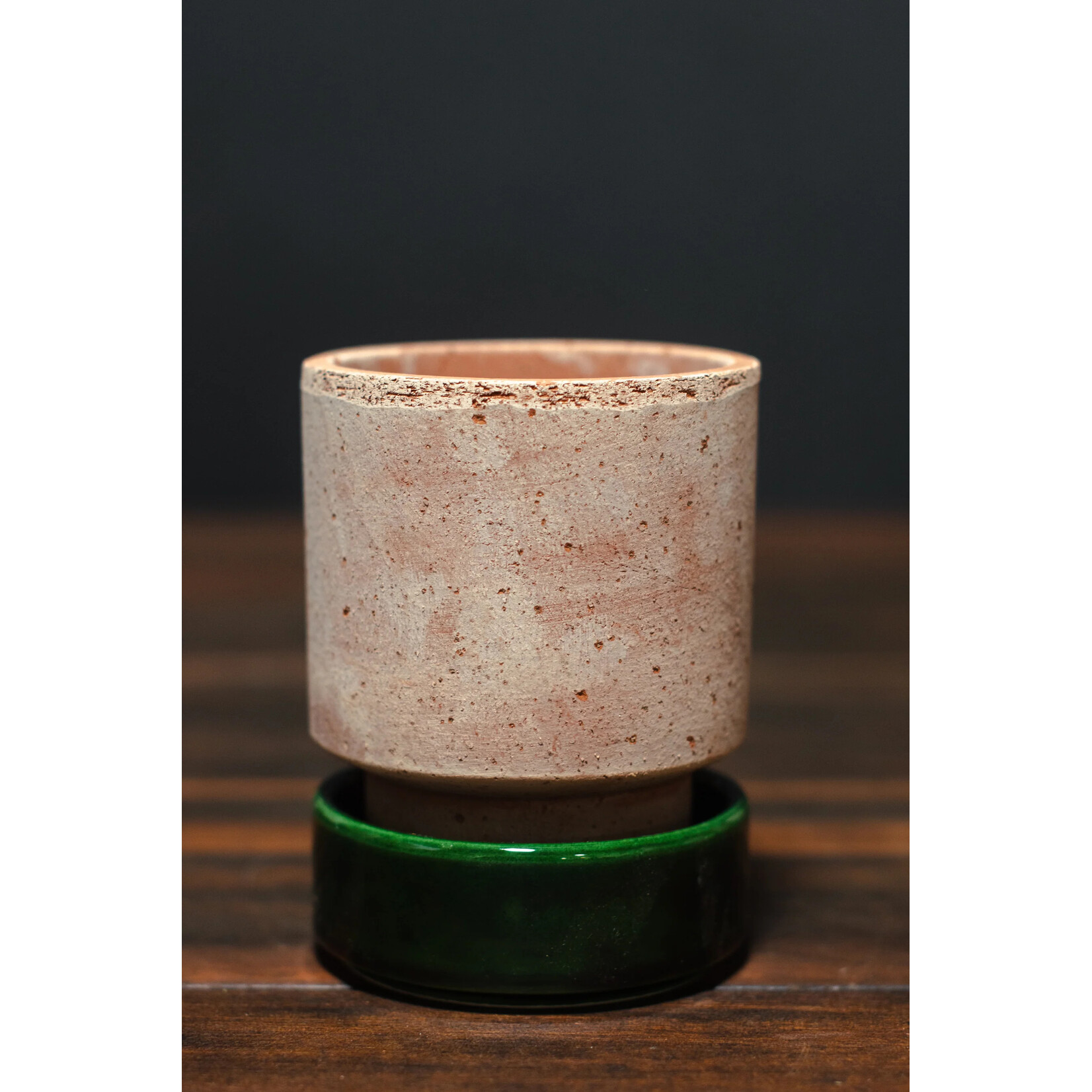 Bergs Potter Hoff Raw Rosa Glazed Emerald Green 8cm 2 Pack