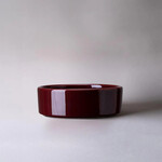 Bergs Potter Hoff Glazed Saucer- 18cm Deep Burgundy