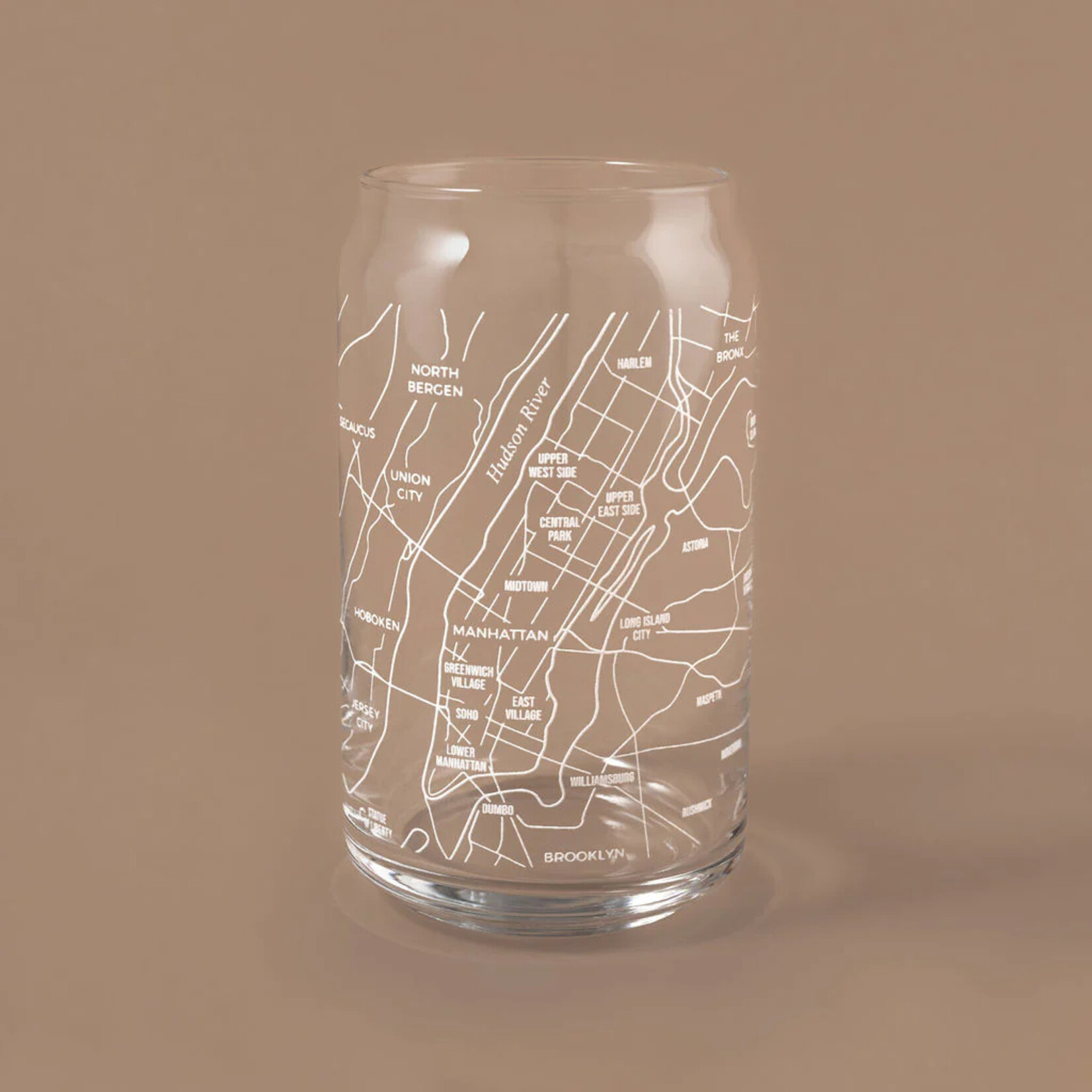 Narbo The Can 16oz New York City Map Glass