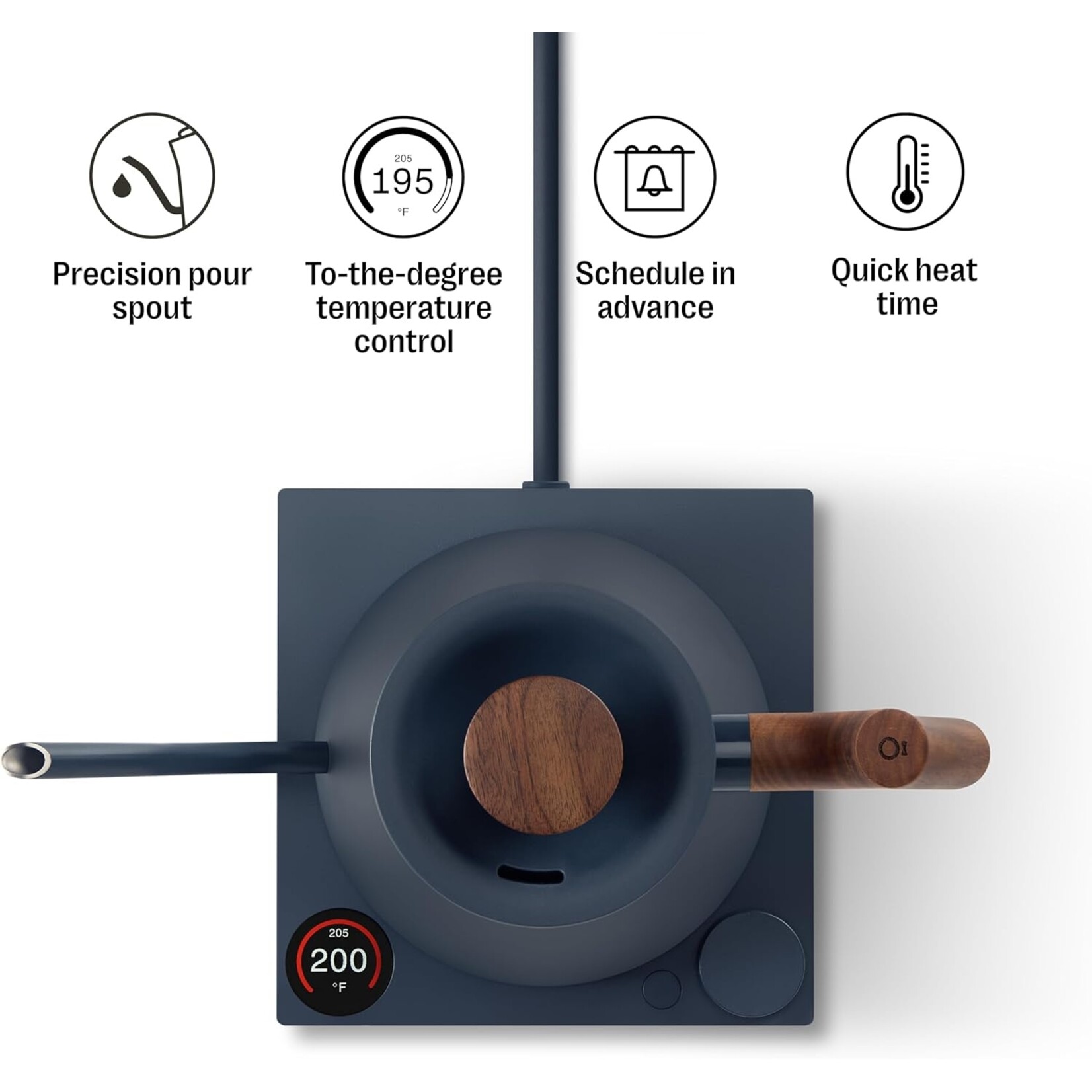 Stagg Ekg Pro Electric Kettle - Stone Blue + Walnut