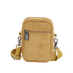 Fydelity Small Crossbody Shoulder Bag- Corduroy Tan