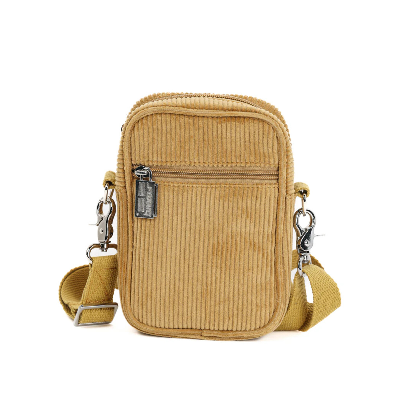Fydelity Small Crossbody Shoulder Bag- Corduroy Tan